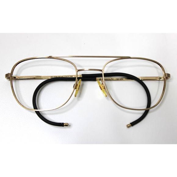 Vintage Randolph Eyeglasses Frames RE FGN Gold Aviator Cable Arms 52-20-160 mm - Picture 1 of 8